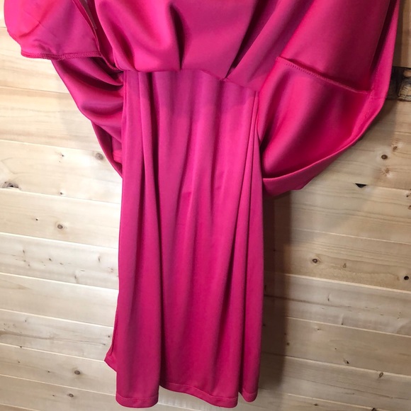 Calvin Klein || NWT || Pink Hibiscus Fit & Flare Soft Pleated Mini Dress - Picture 5 of 10